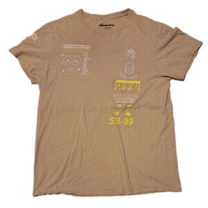 SpongeBob Nickelodeon Medium Grey Distressed Short Sleeve Bikini Bottom T-Shirt